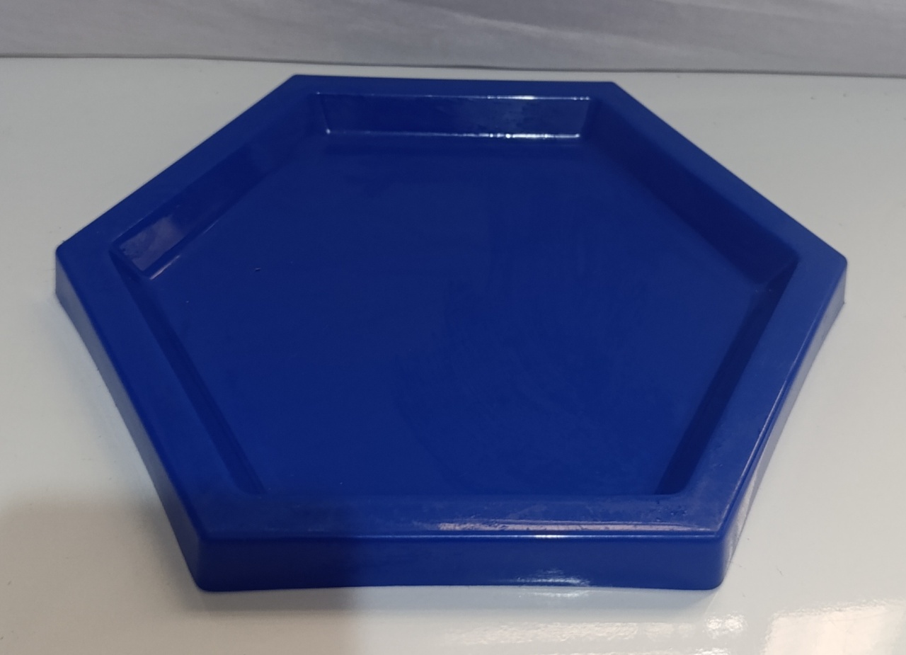 Bandeja Sextavada Azul Royal  - AMÔ ATELIÊ DECORAÇÃO