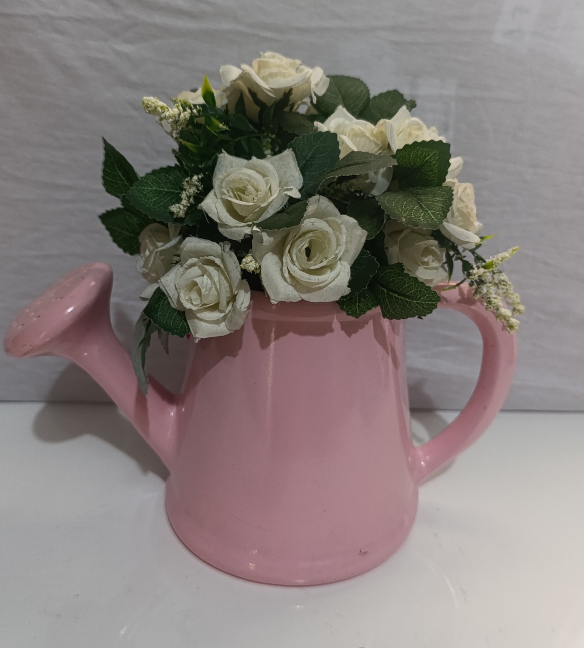 Vaso Cerâmica Regador Rosa Claro - AMÔ ATELIÊ DECORAÇÃO