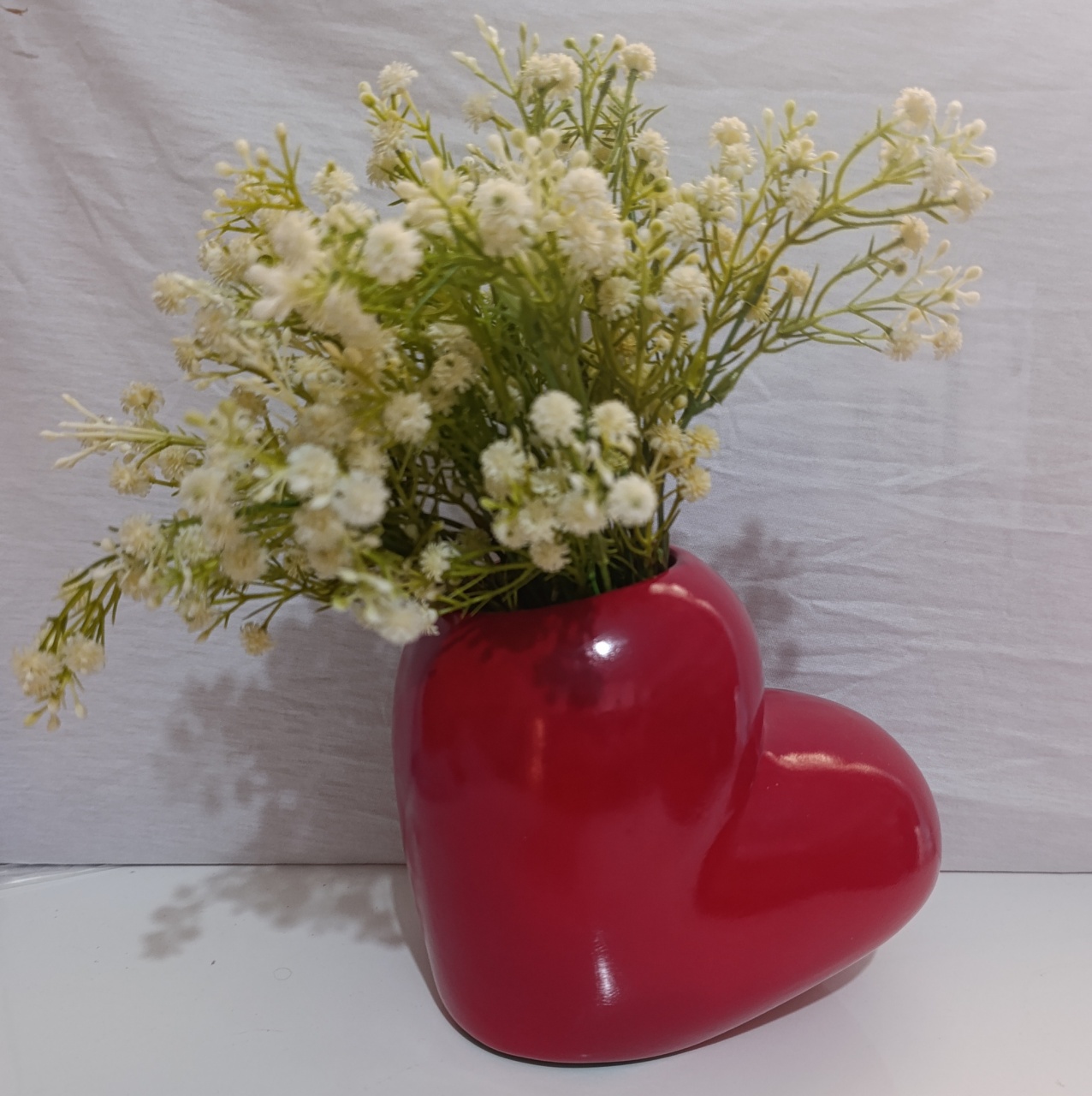 Vaso Coração Cerâmica Vermelho  - AMÔ ATELIÊ DECORAÇÃO