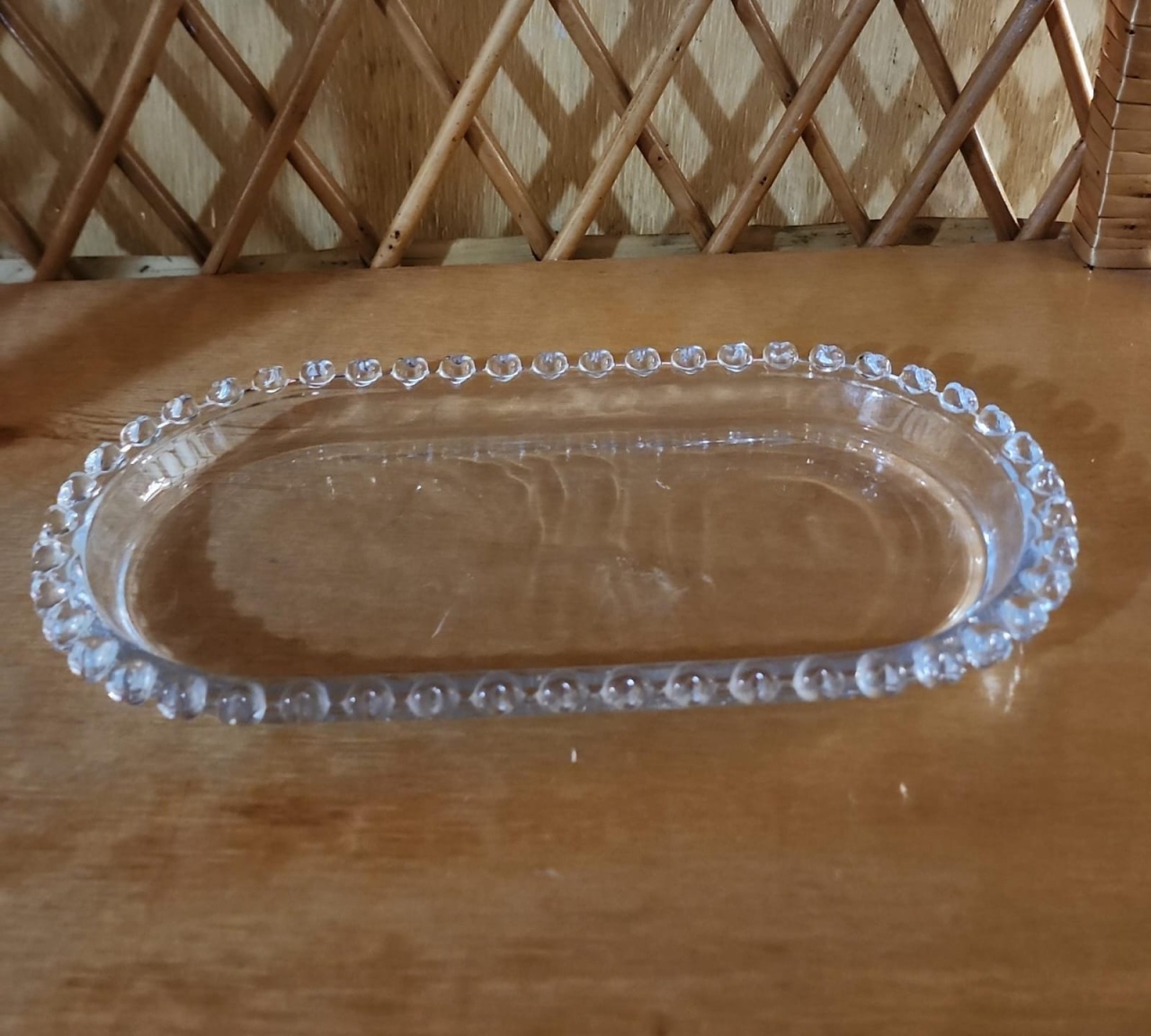 Bandeja de Vidro Oval  - Realize Festas Decor
