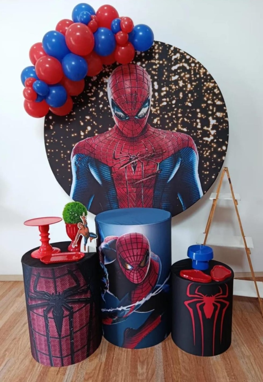 Kit Homen Aranha Com Escadinha - Maju Festa Pegue e Monte 
