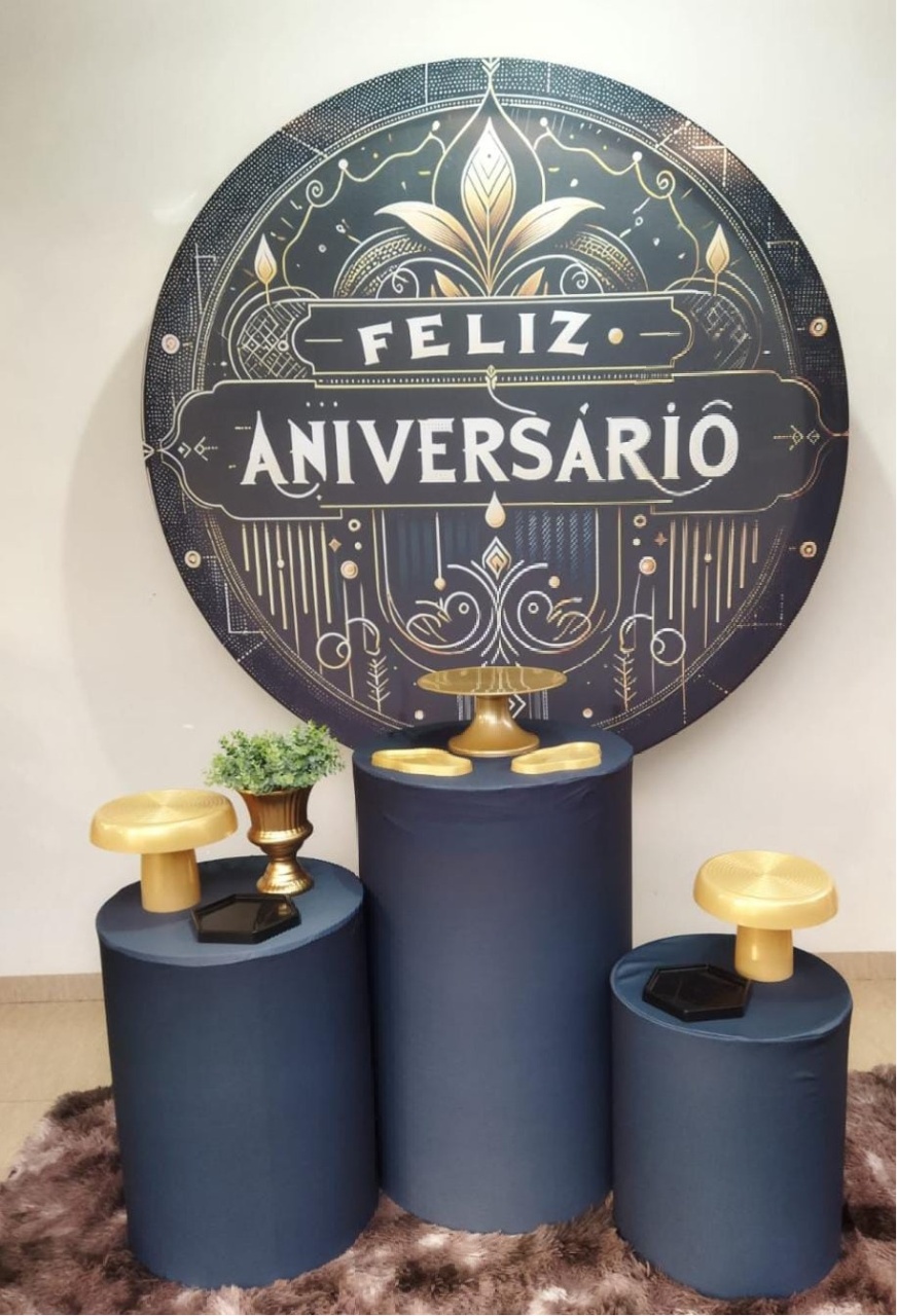 Kit Feliz Aniverssario Preto  - Maju Festa Pegue e Monte 