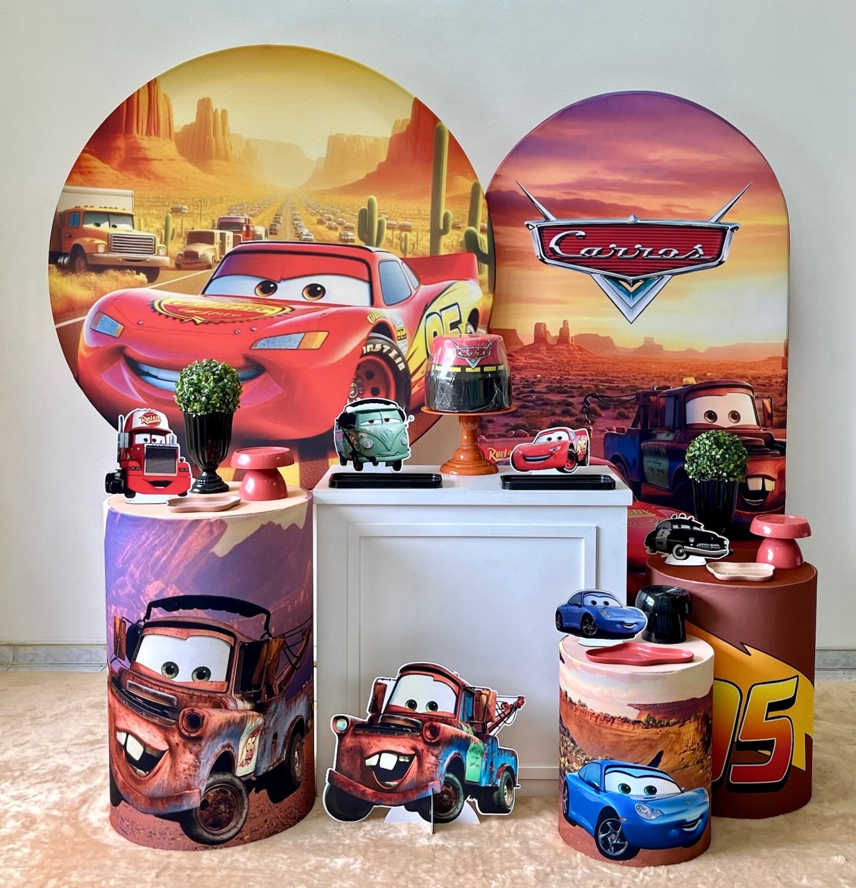 Carros - Mcqueen E Mater - Kit 3 - zigalufest