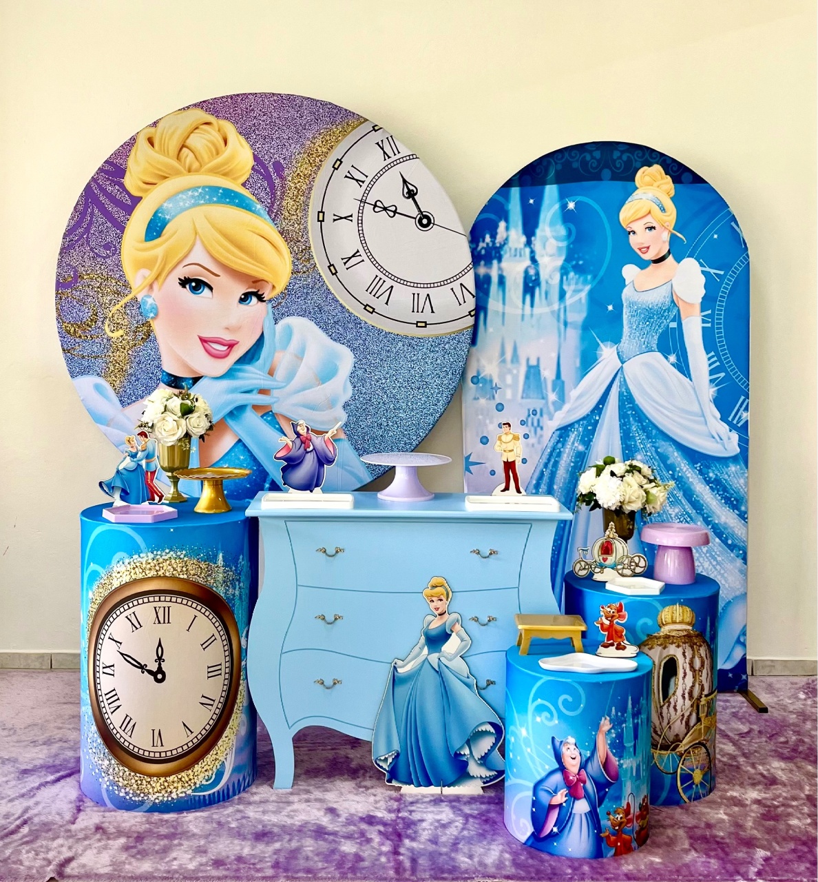 Cinderela - Cômoda Azul - Kit 3 - zigalufest