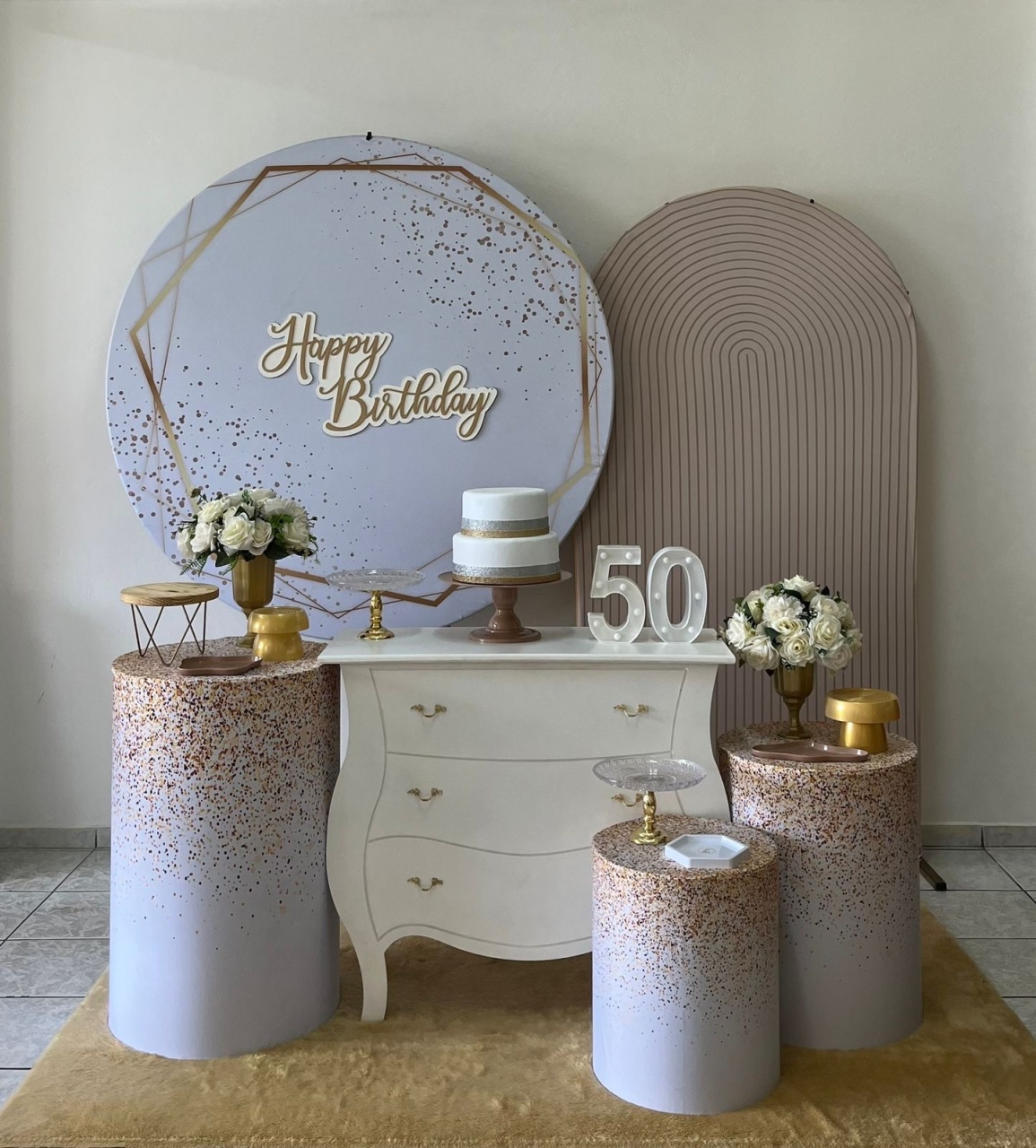 Branco E Dourado | Glitter - Kit 3 - zigalufest