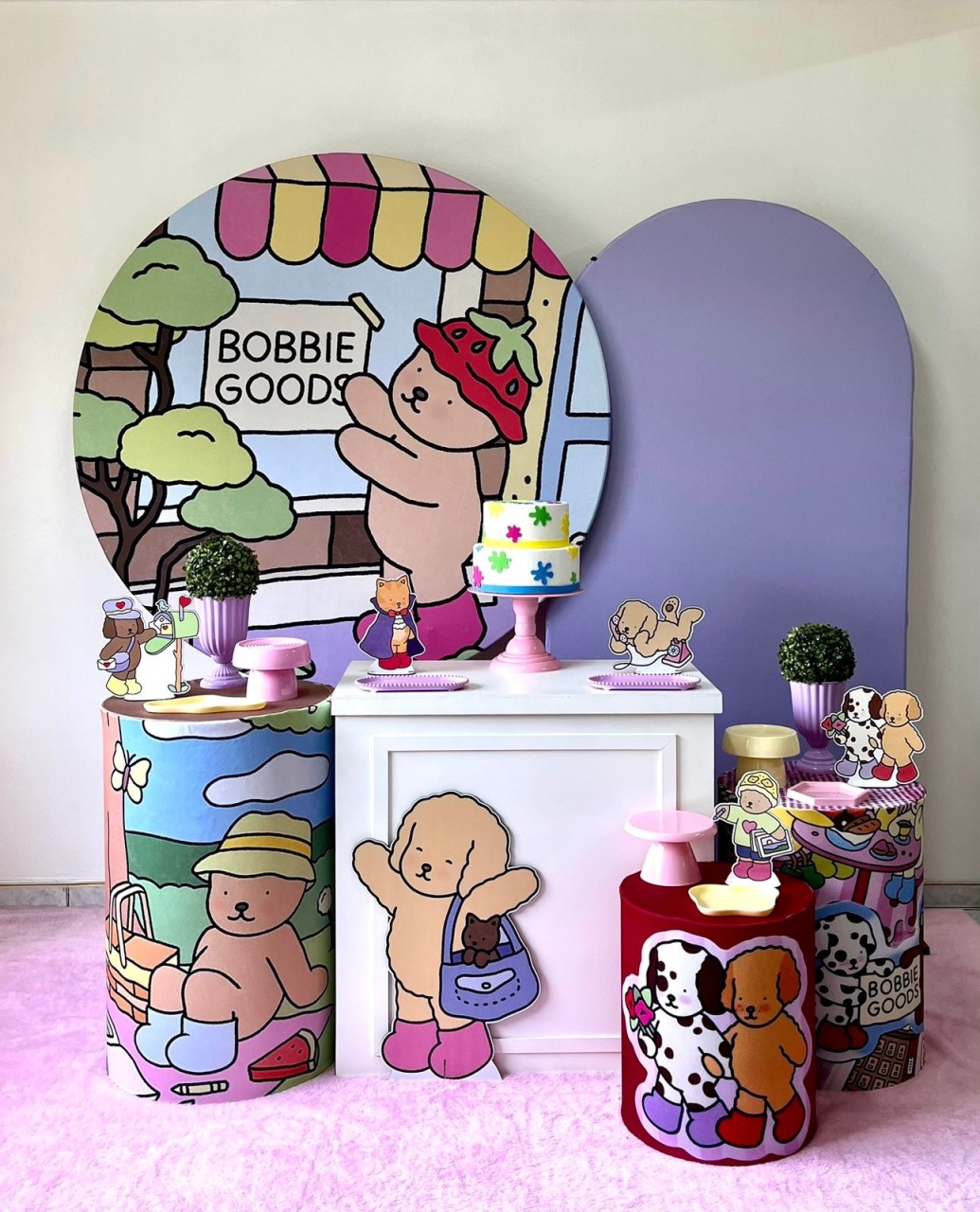 Bobbie Gods Menina | Kit 3 Capa  Lateral Lilás/ Rosa  - zigalufest