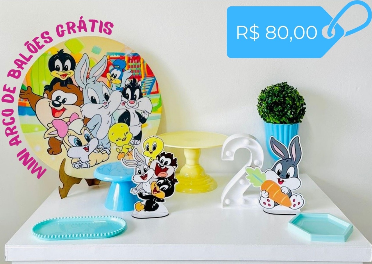 Looney Tunes Menino - Kit Mesa - zigalufest