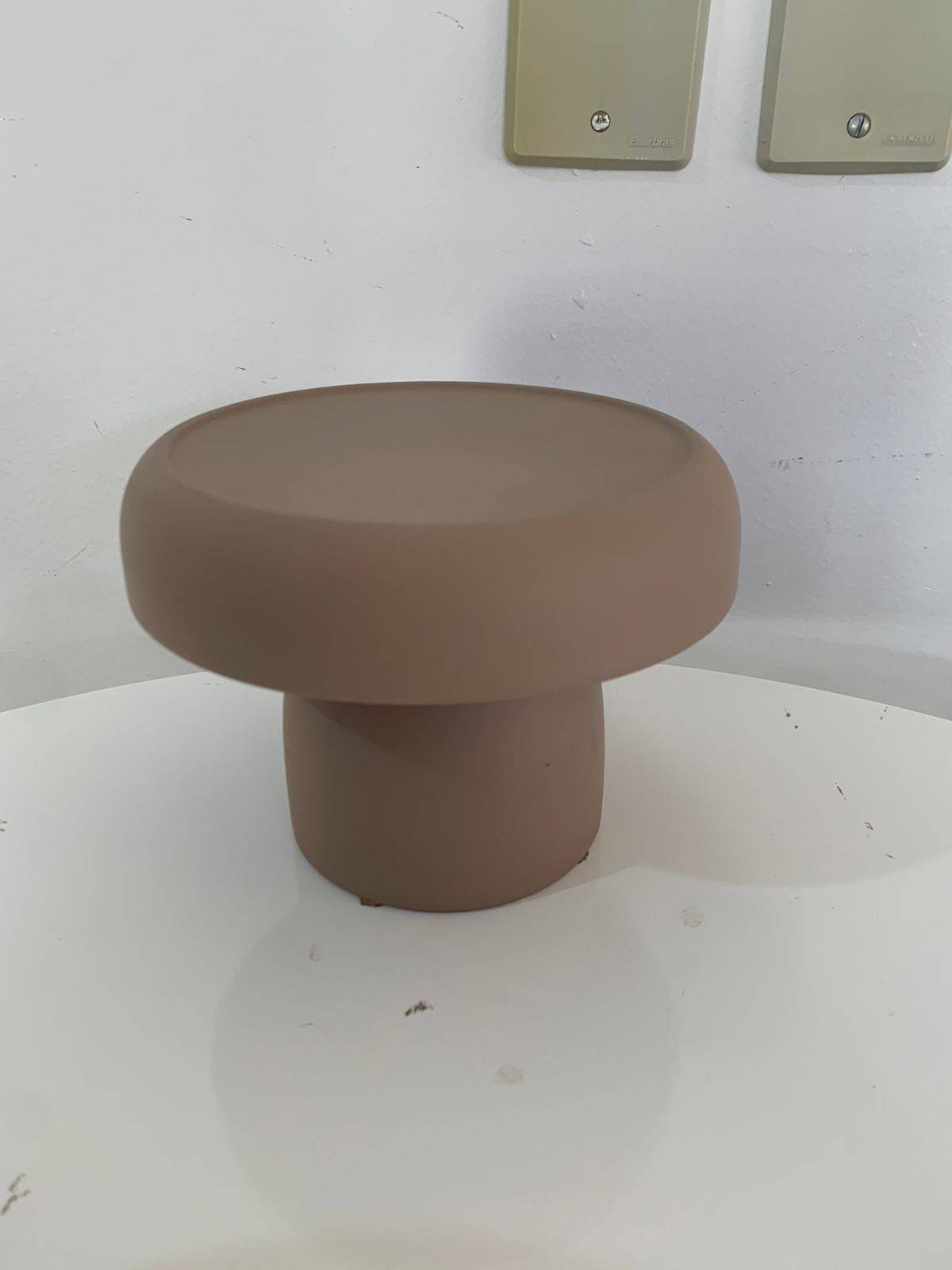 Boleira Cogumelo Porcelana G Caramelo Café - suafesta.gyn