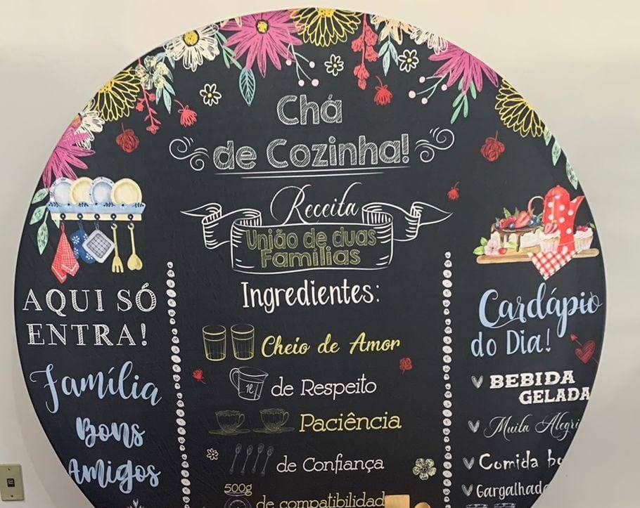 Painel Sublimado 1,5X1,5  Cha de Panela - suafesta.gyn