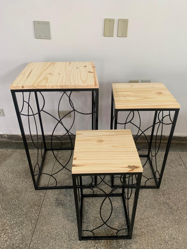 Trio Quadrado de Ferro Preto - suafesta.gyn