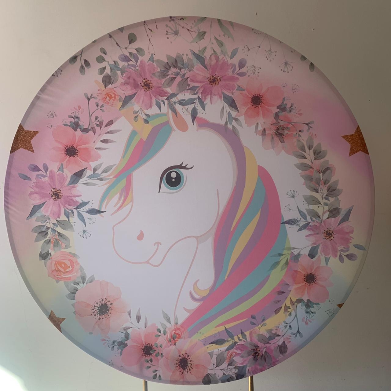 Painel Sublimado Unicornio 1,2X1,2 - suafesta.gyn