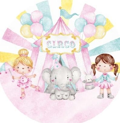 Painel Sublimado Circo Rosa - suafesta.gyn