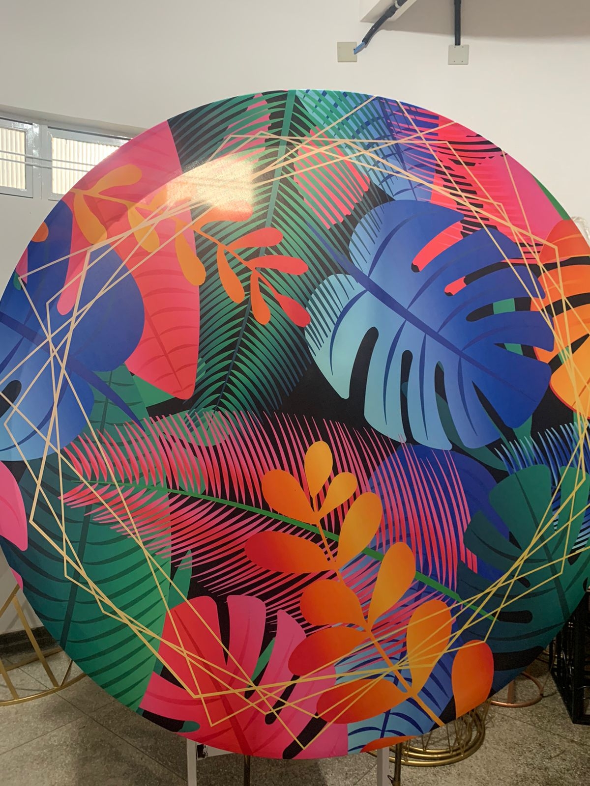 Painel Sublimado Folhagem Tropical 1,5X1,5 - suafesta.gyn