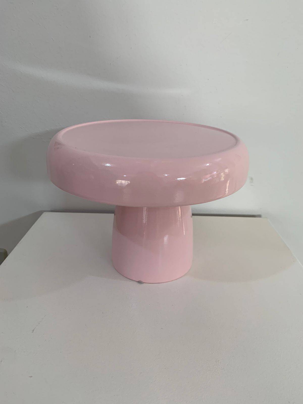 Boleira Cogumelo Porcelana G Rosa Claro - suafesta.gyn