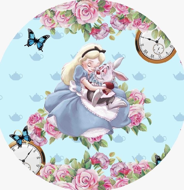 Painel Sublimado Alice No Pais das Maravilhas 1,2X1,2 - suafesta.gyn
