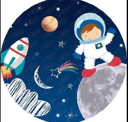 Painel Sublimado Astronauta 1,5X1,5 - suafesta.gyn