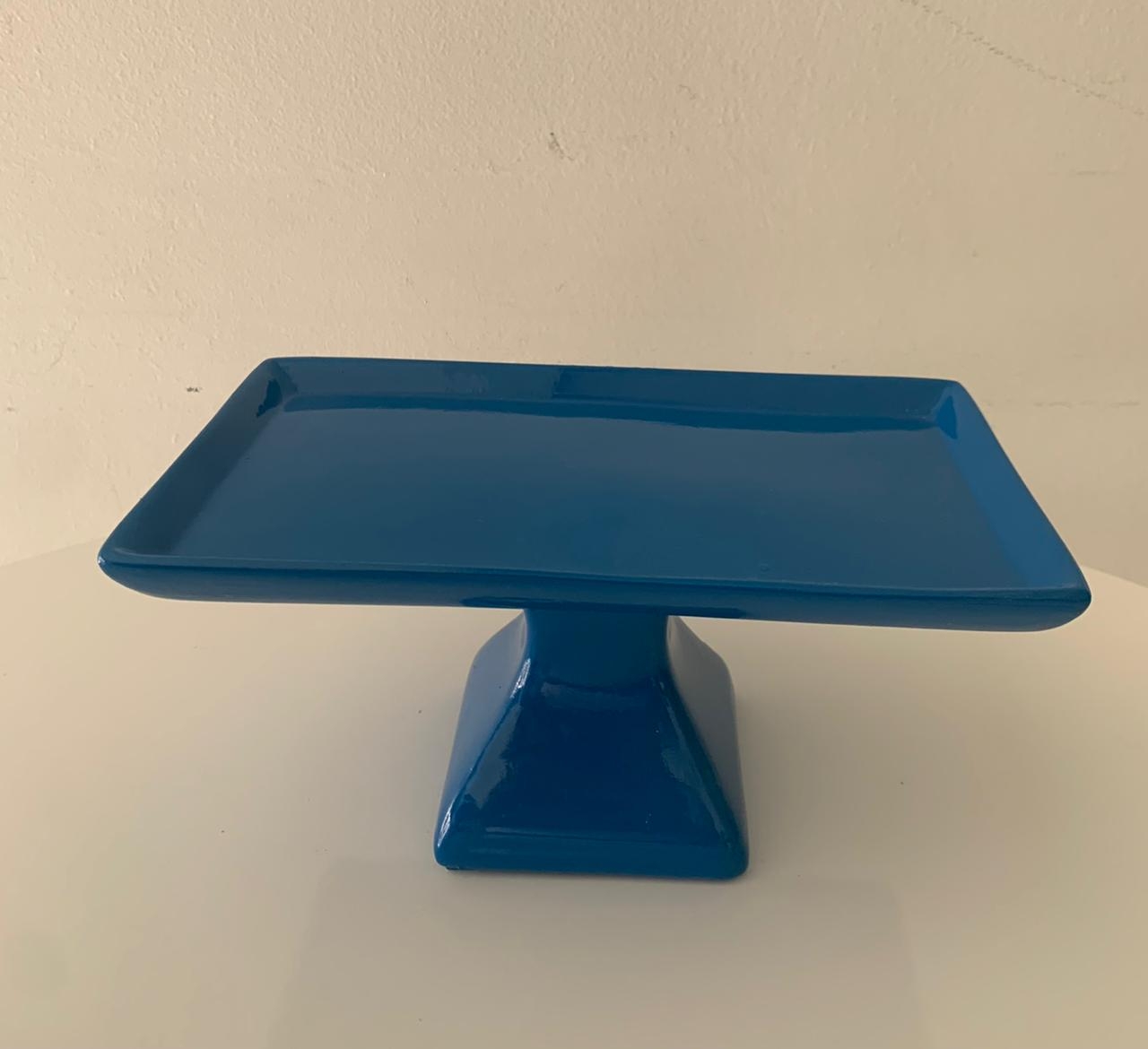 Doceira Com Pé Retangular Azul Escuro - suafesta.gyn