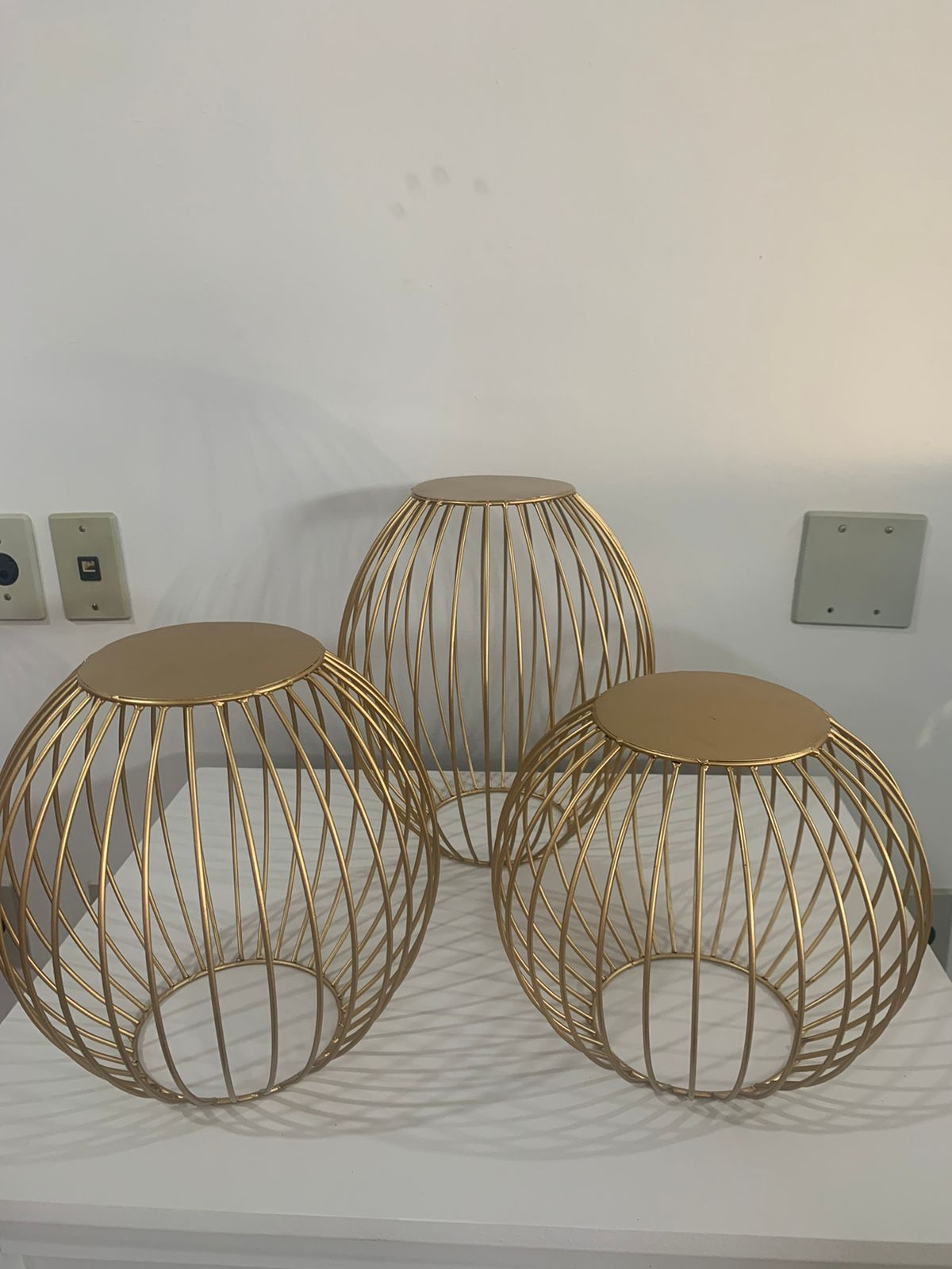 Trio de Cachepô Dourado - suafesta.gyn