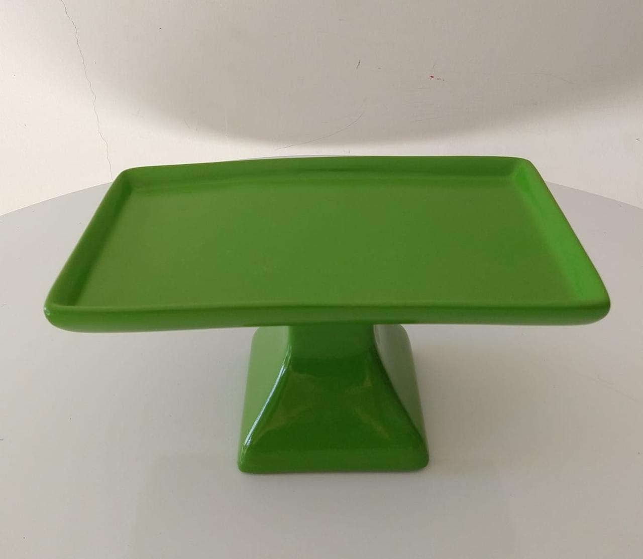 Doceira Com Pé Retangular Verde - suafesta.gyn