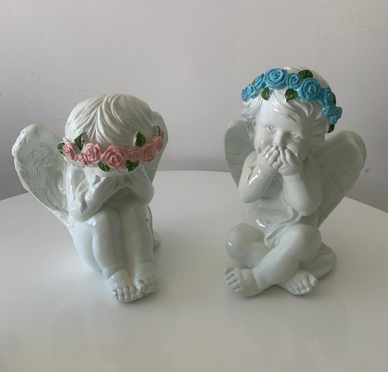 Casal Anjos Rosa E Azul - suafesta.gyn