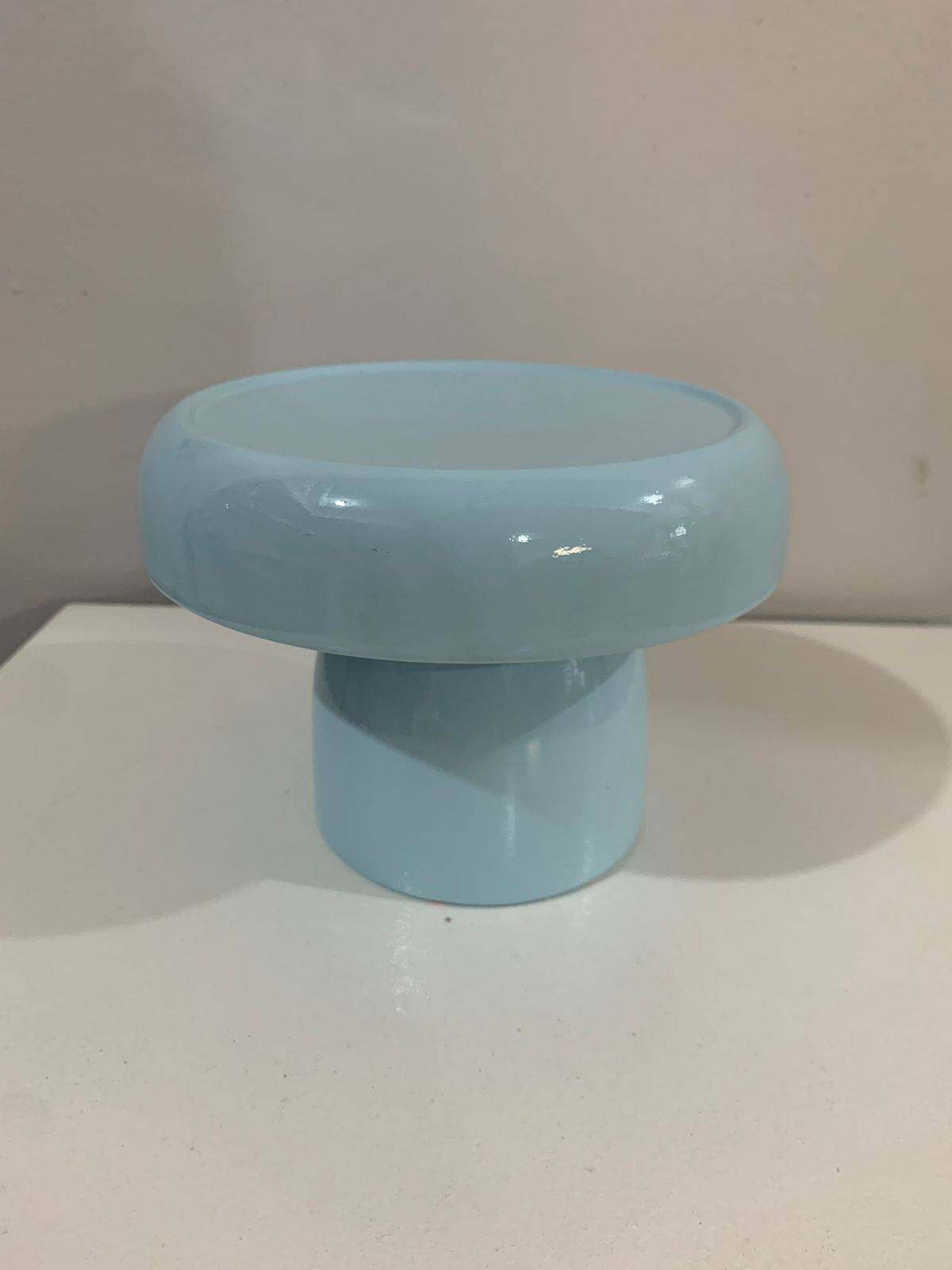 Boleira Cogumelo Porcelana G Azul Candy - suafesta.gyn