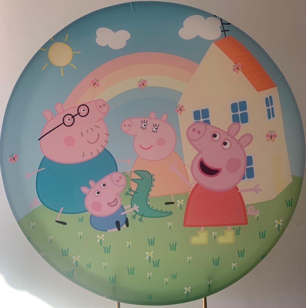 Painel Sublimado Peppa Pig 1,2X1,2 - suafesta.gyn