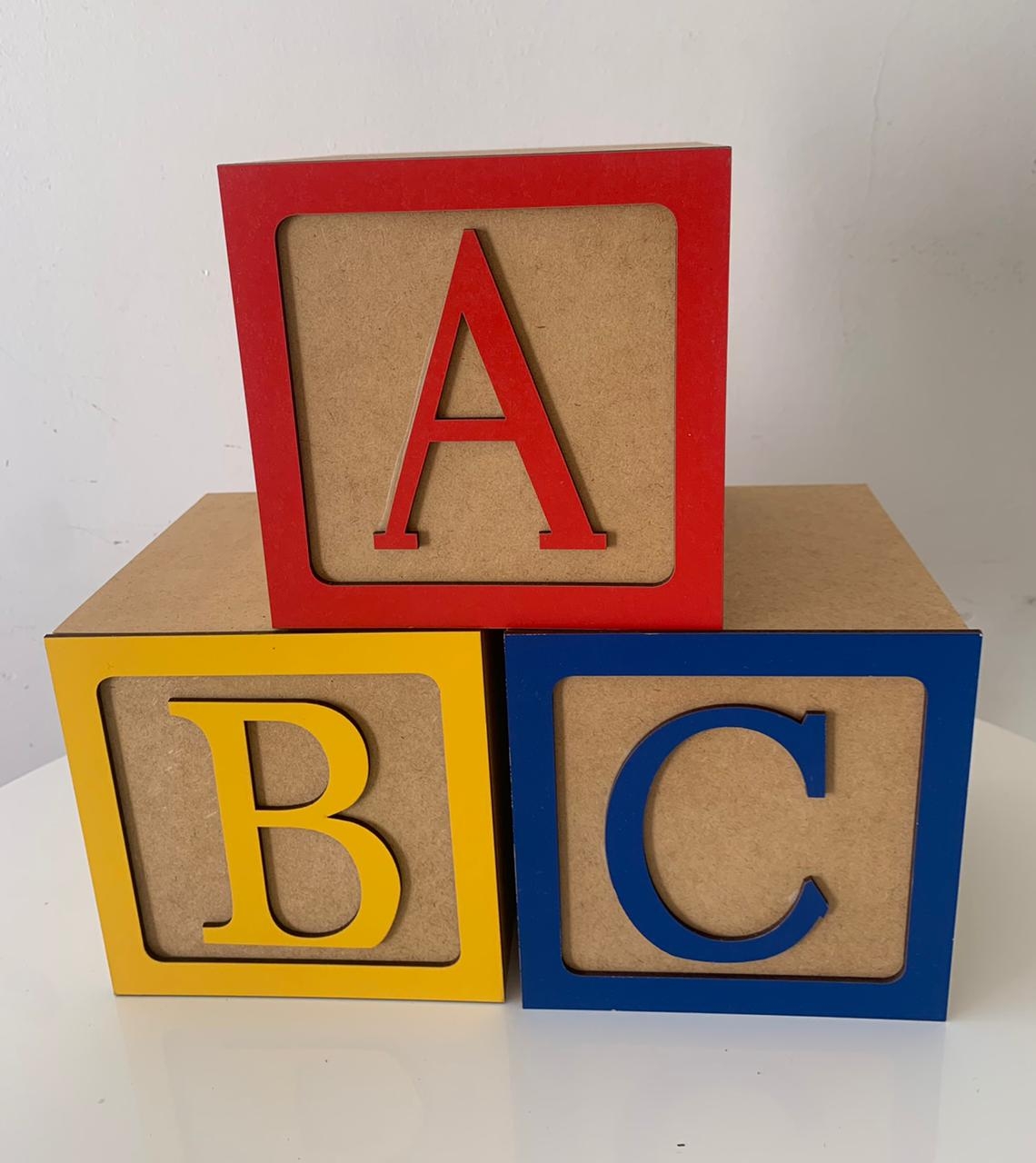 Trio de Cubo Abc - suafesta.gyn