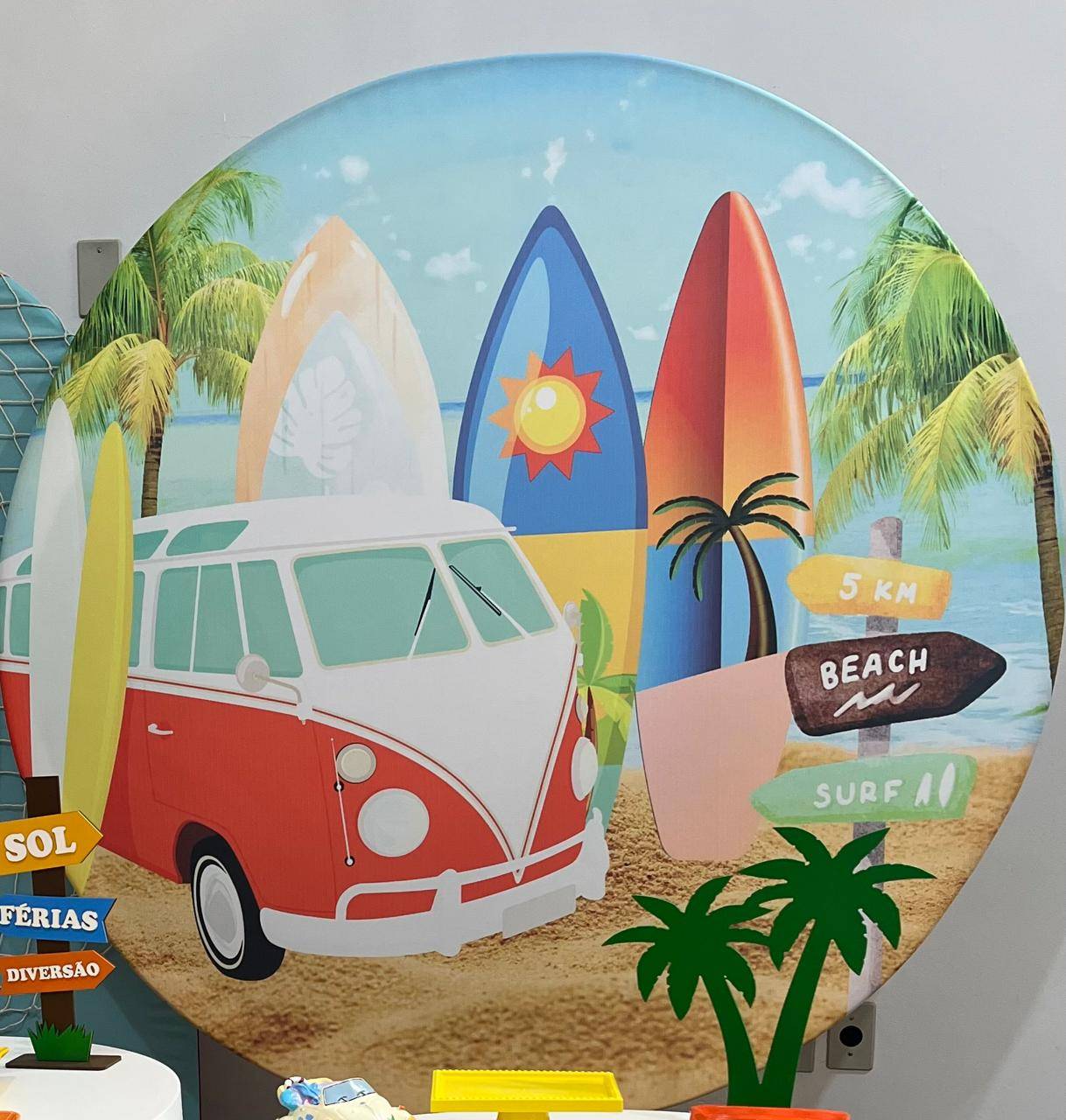 Painel Sublimado Praia 1,5X1,5 - suafesta.gyn