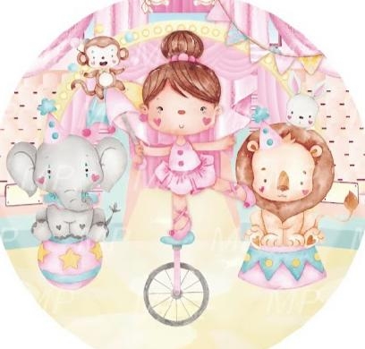 Painel Sublimado Circo Rosa 1,2X1,2 - suafesta.gyn