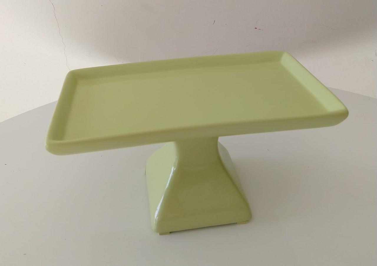 Doceira Com Pé Retangular Verde Erva Doce - suafesta.gyn
