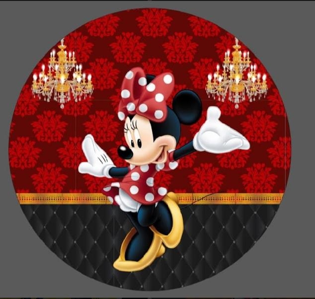 Painel Sublimado Minnie Vermelha 1,5X1,5 - suafesta.gyn