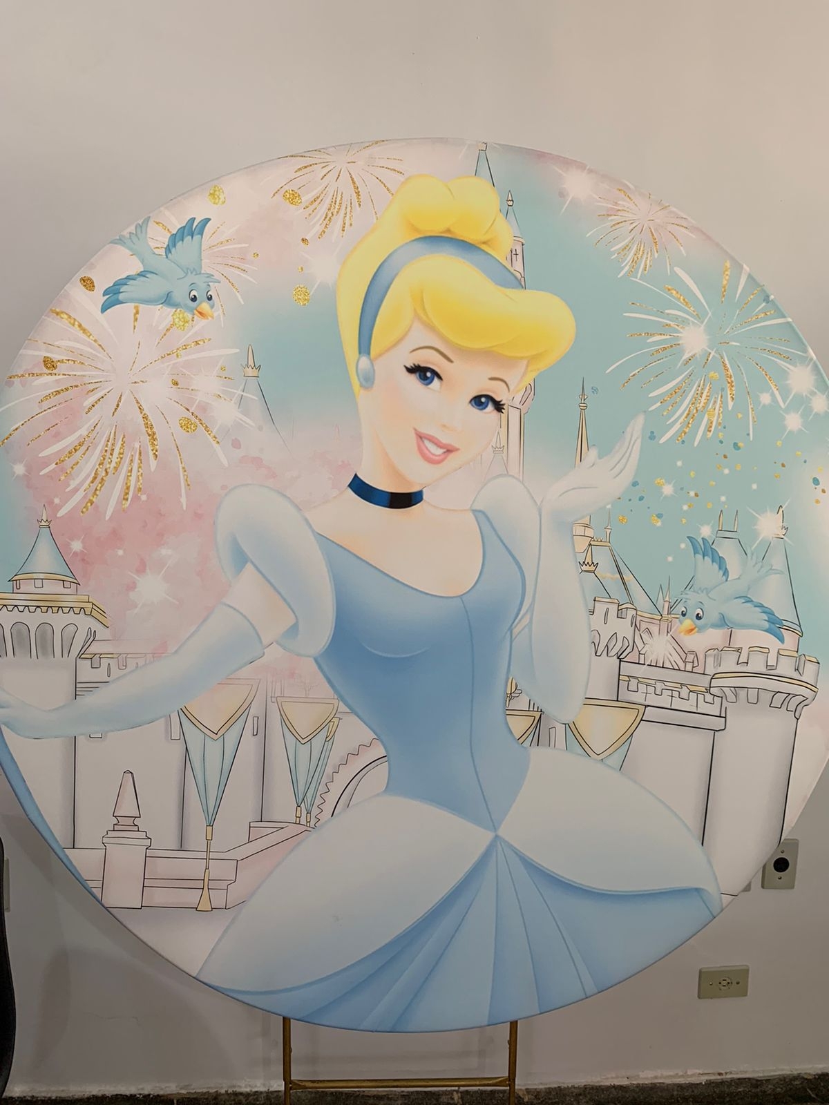 Painel Sublimado Cinderela 1,5X1,5 - suafesta.gyn