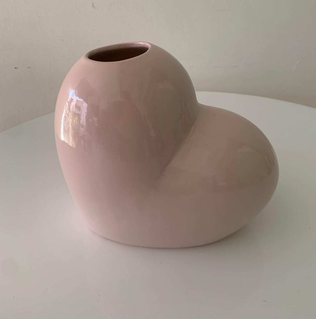 Vaso Coração Rosa - suafesta.gyn