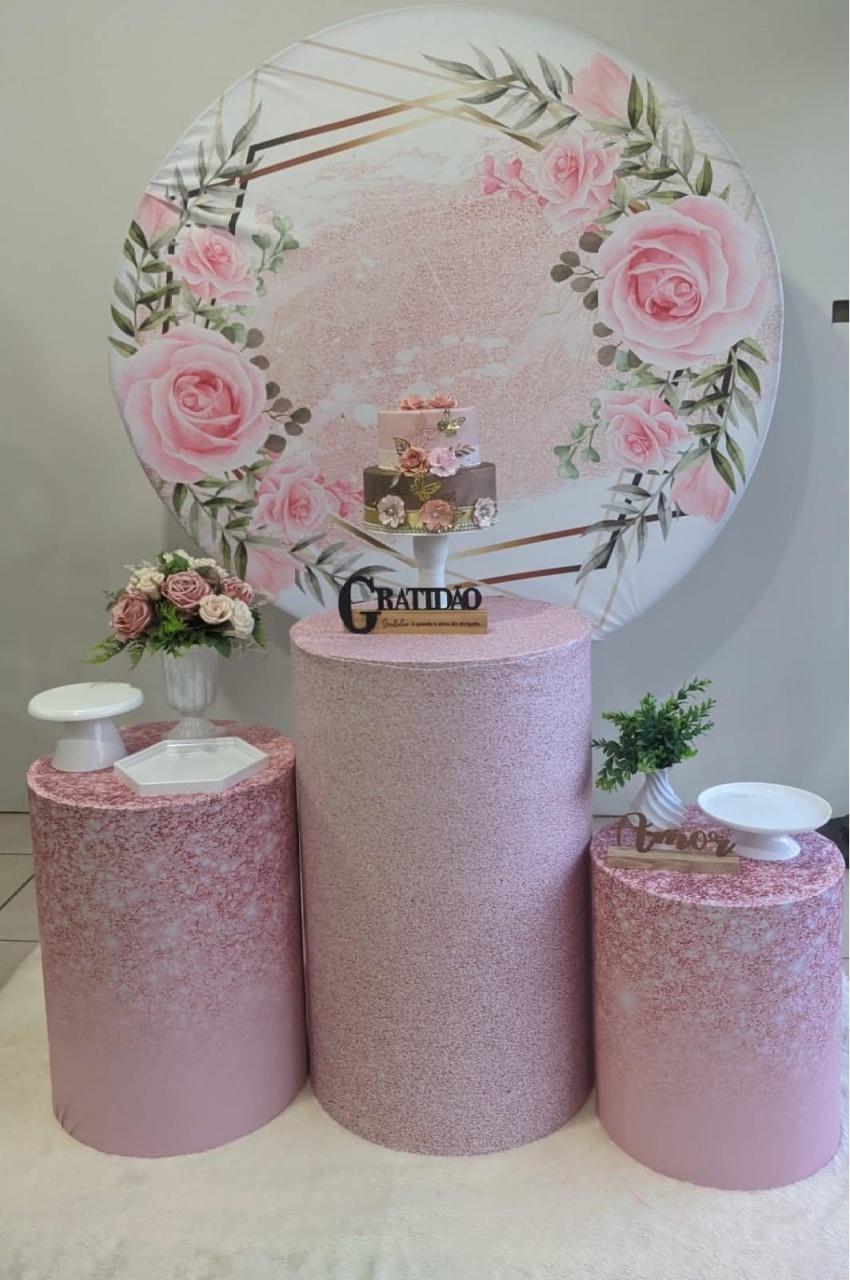 Kit Rosa/Rose Flores  - Bella festa decoração 