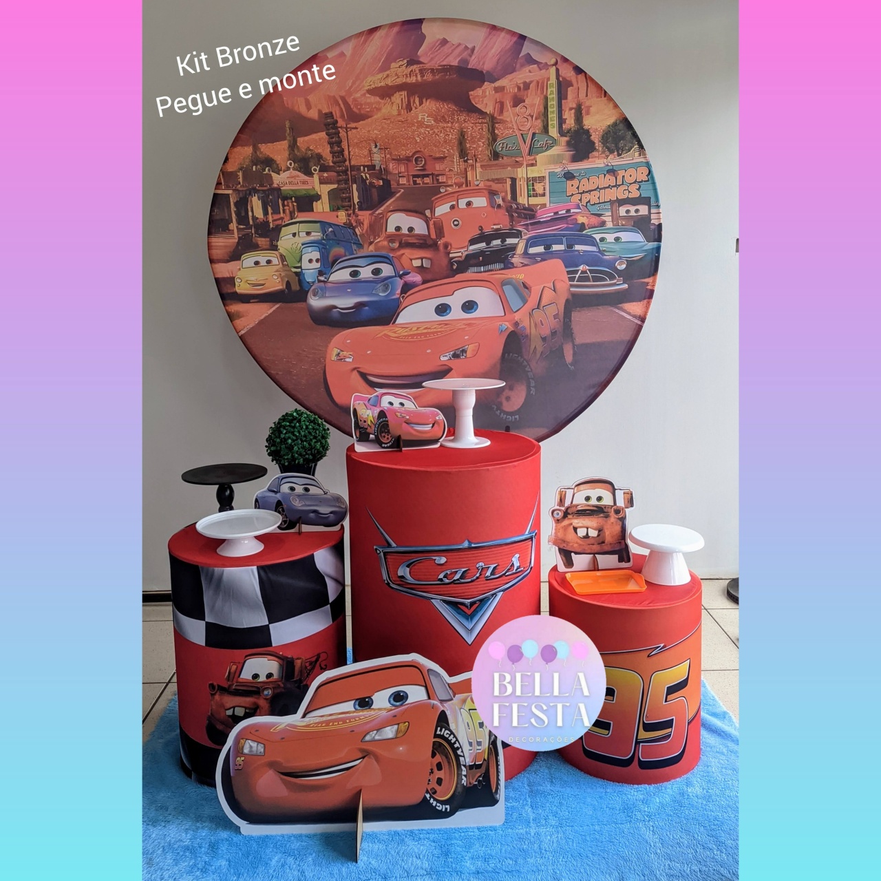 Kit Maqueen Carros - Bella festa decoração 