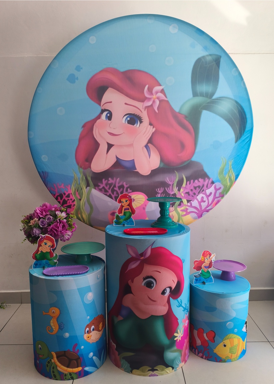 Kit Prata Pequena Sereia Cute - Thefest