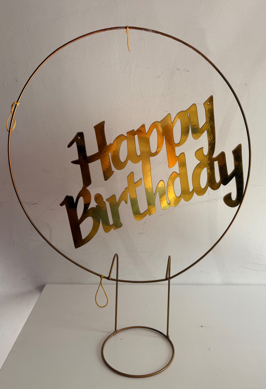 Painel Happy Birthday Dourado - Thefest