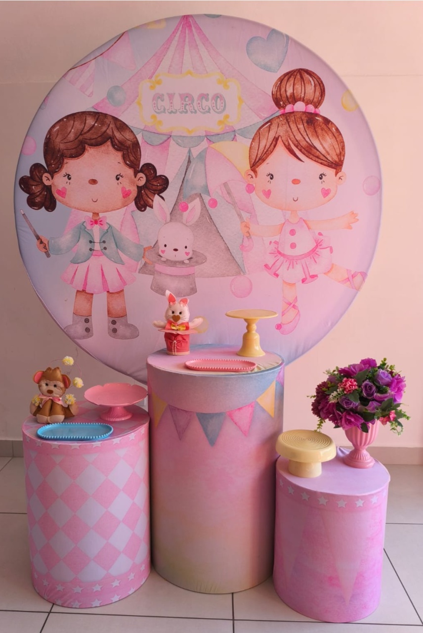 Kit Prata Circo Rosa - Thefest