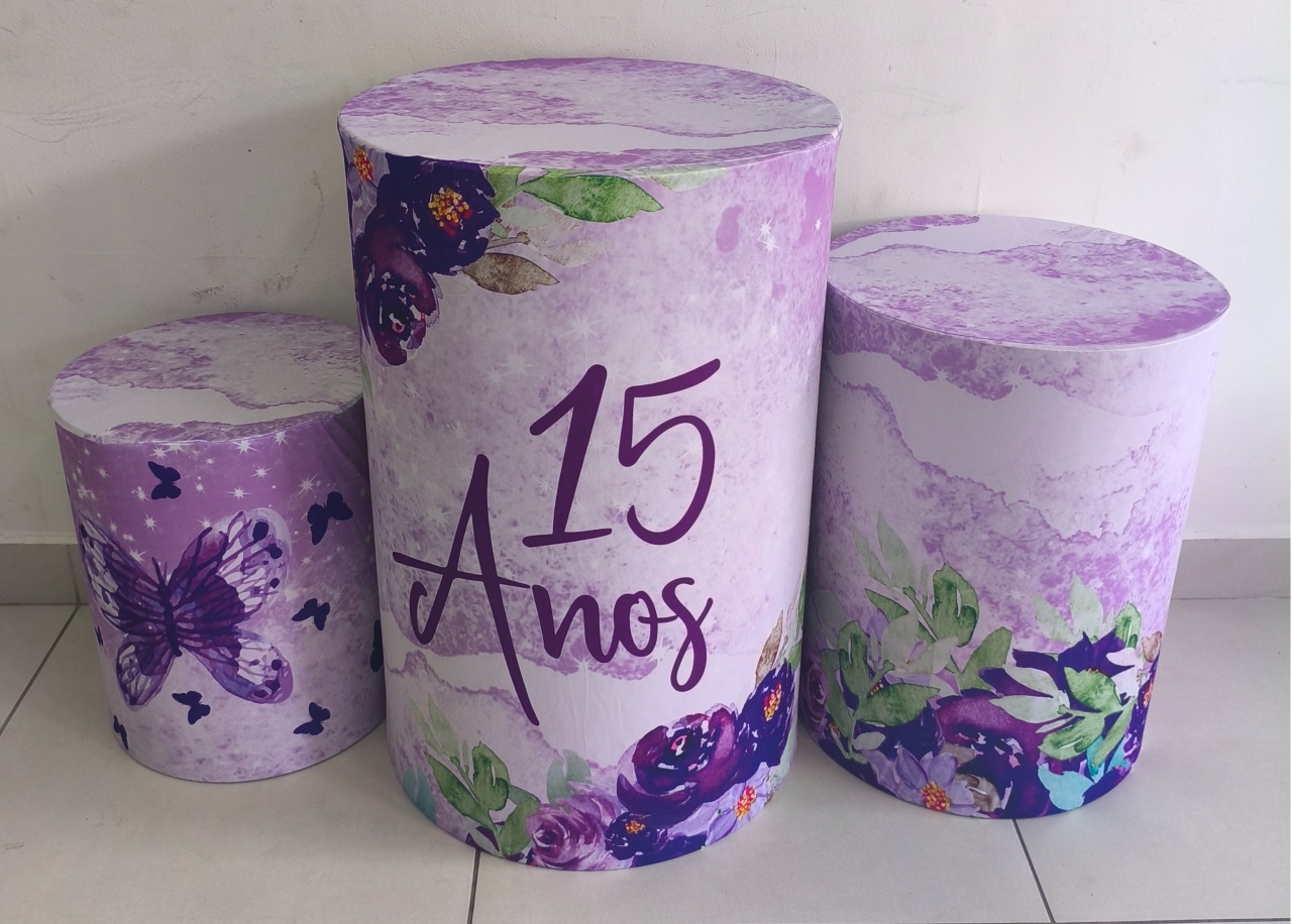 Trio de Capas 15 Anos Lilas - Thefest