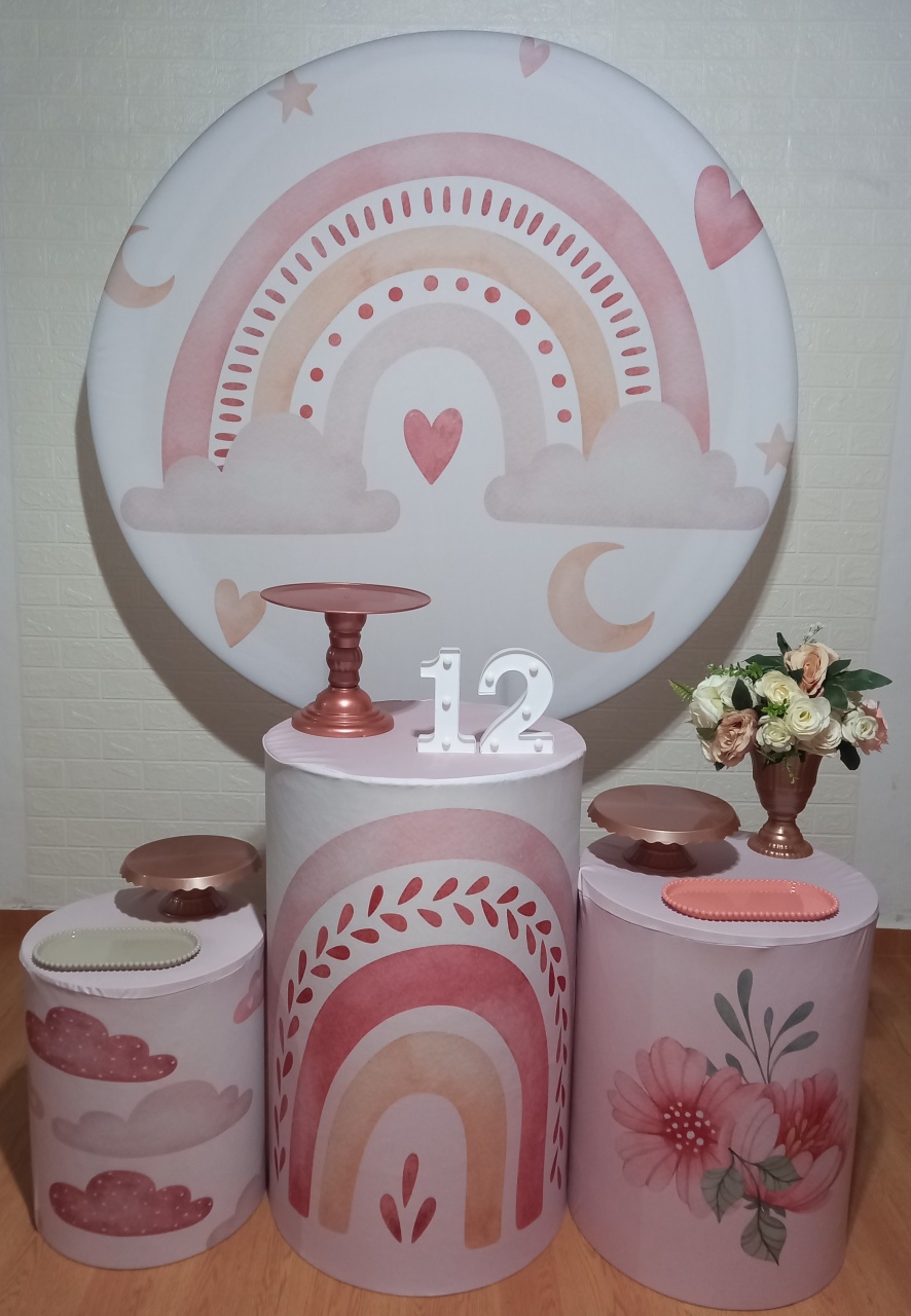 Kit Prata Arco Iris Boho - Thefest