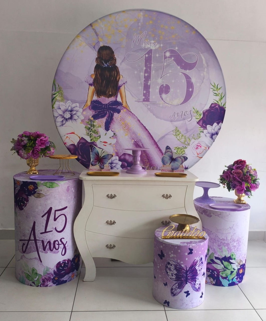 Kit Ouro 15 Anos Lilas - Thefest