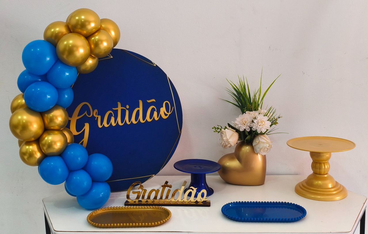 Mini Cenário Gratidão Azul  - Thefest