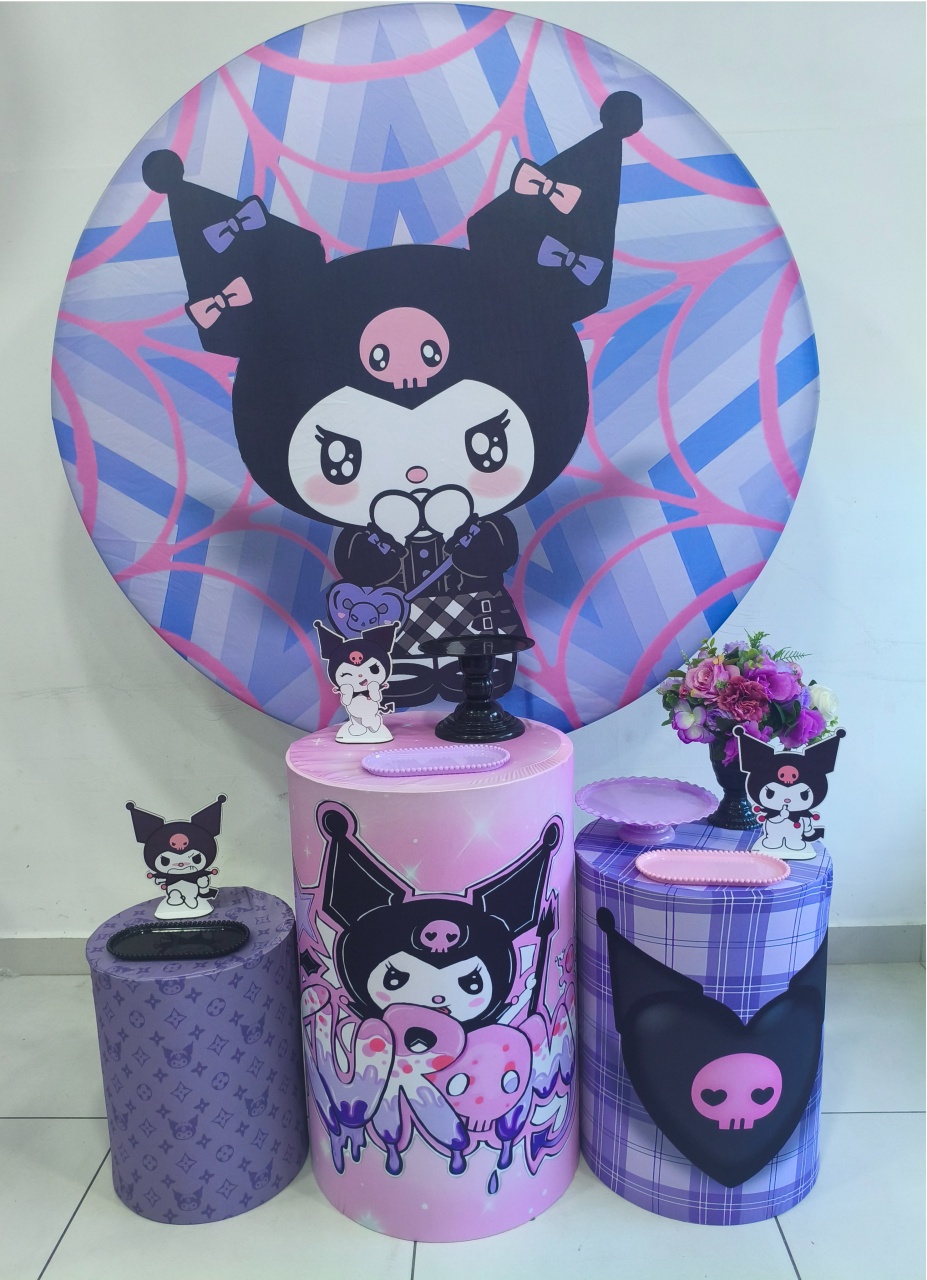 Kit Prata Tema Kuromi - Thefest