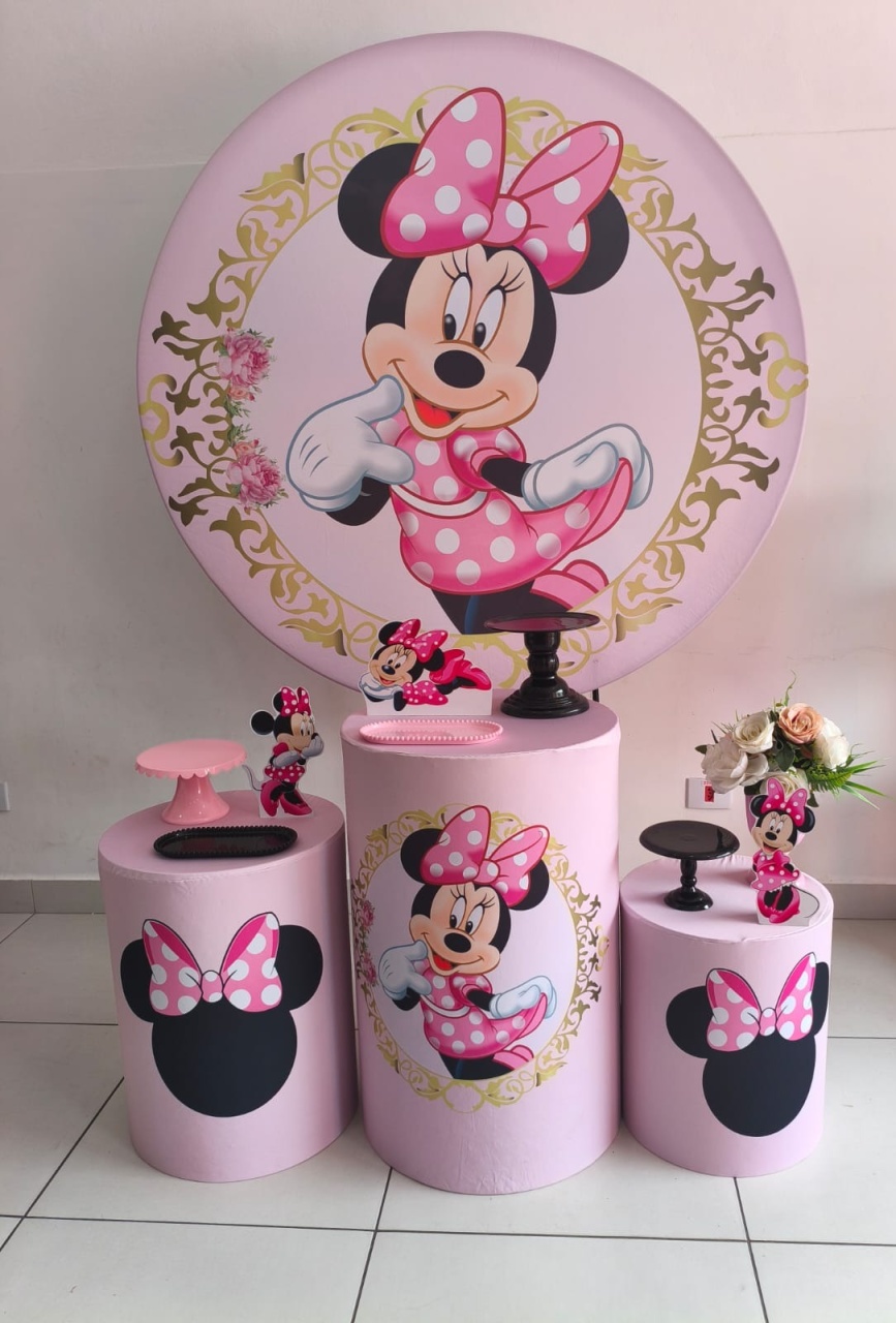Kit Prata Minnie Rosa - Thefest