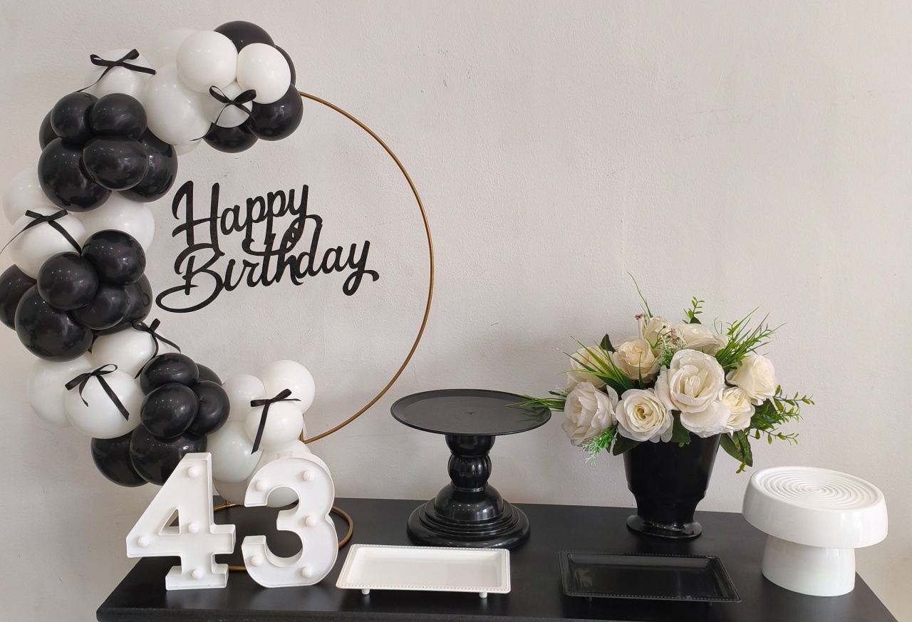 Mini Cenário Happy Birthday Preto  - Thefest