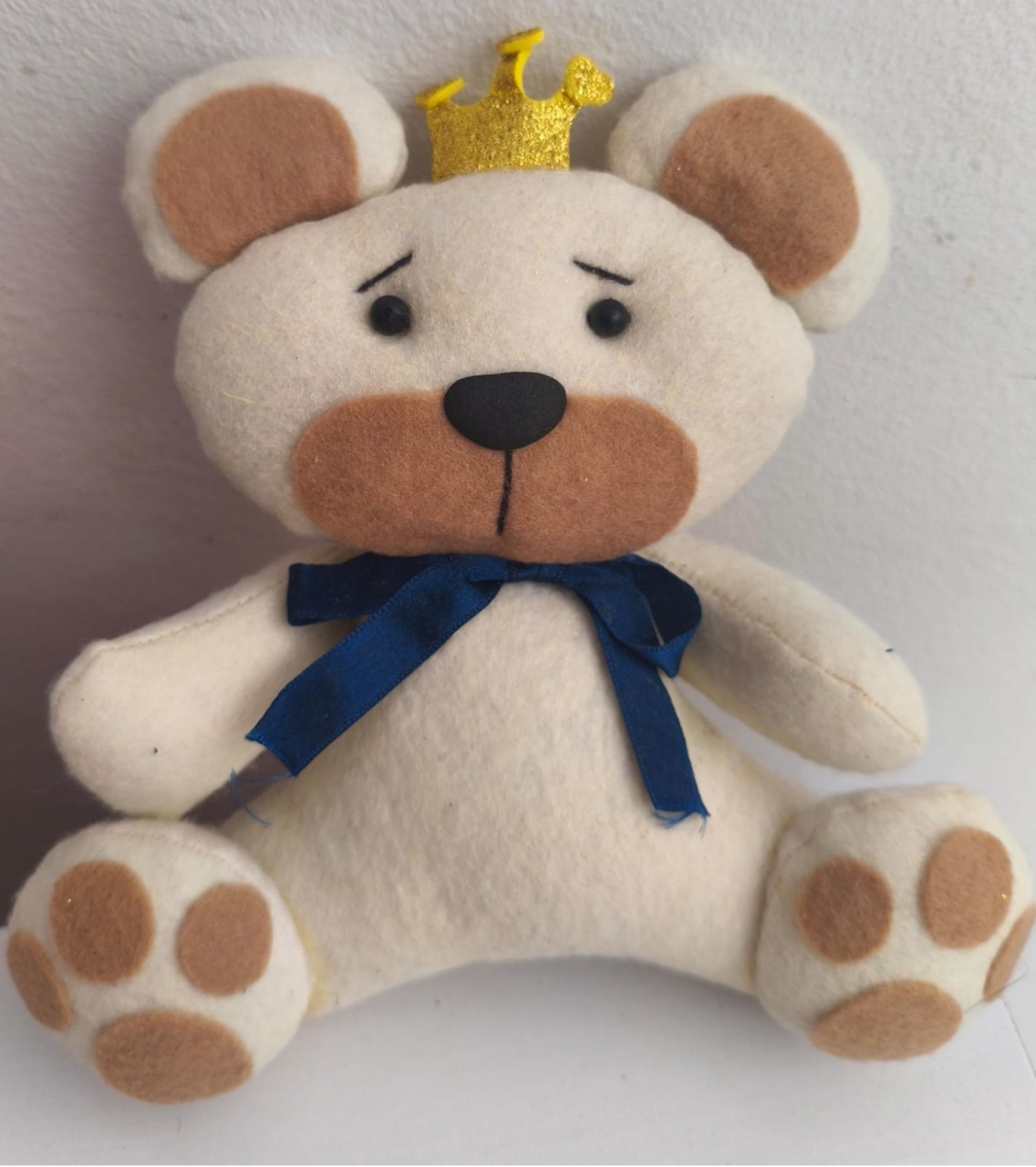 Ursinho Realeza Feltro 16 Cm - Thefest