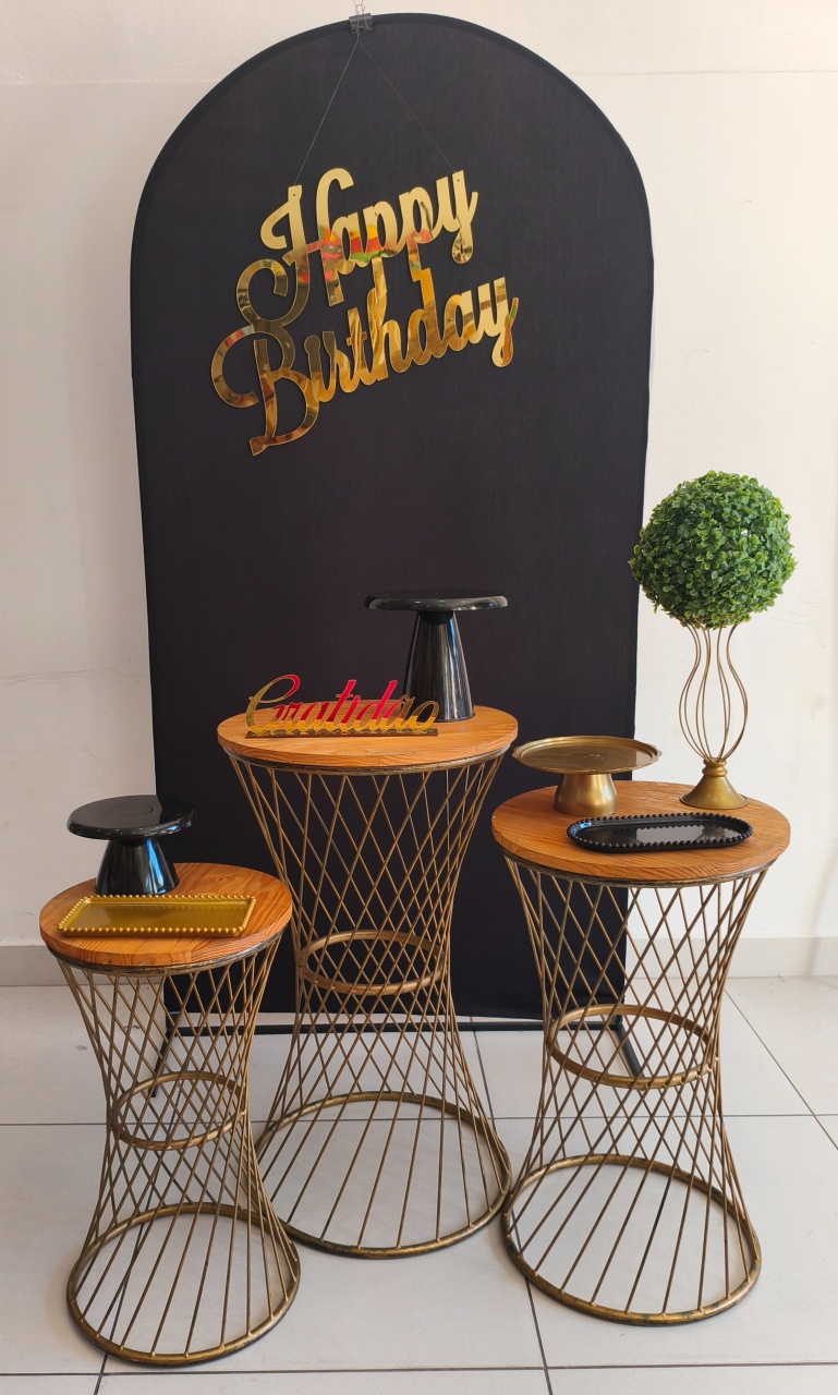 Kit Collor Preto Com Dourado - Thefest