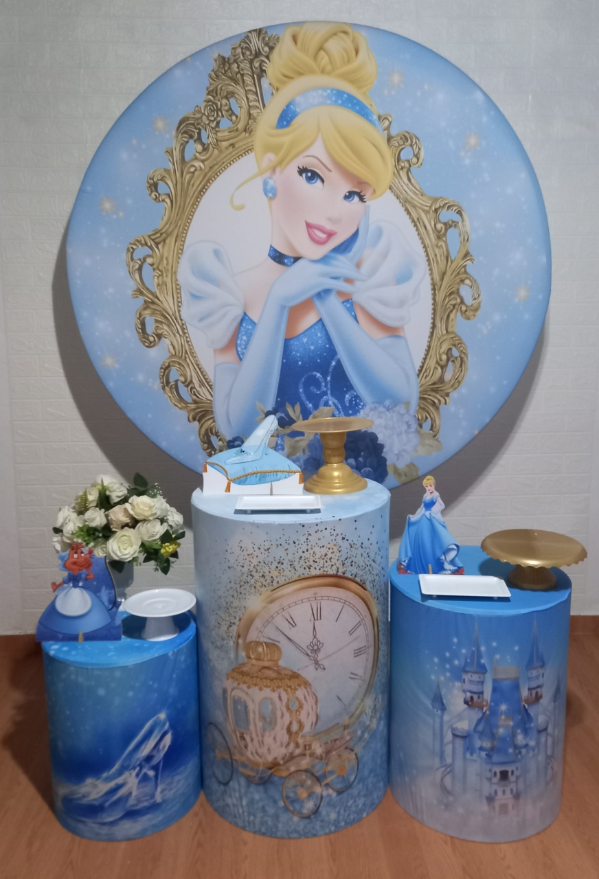 Kit Prata Cinderela Azul - Thefest