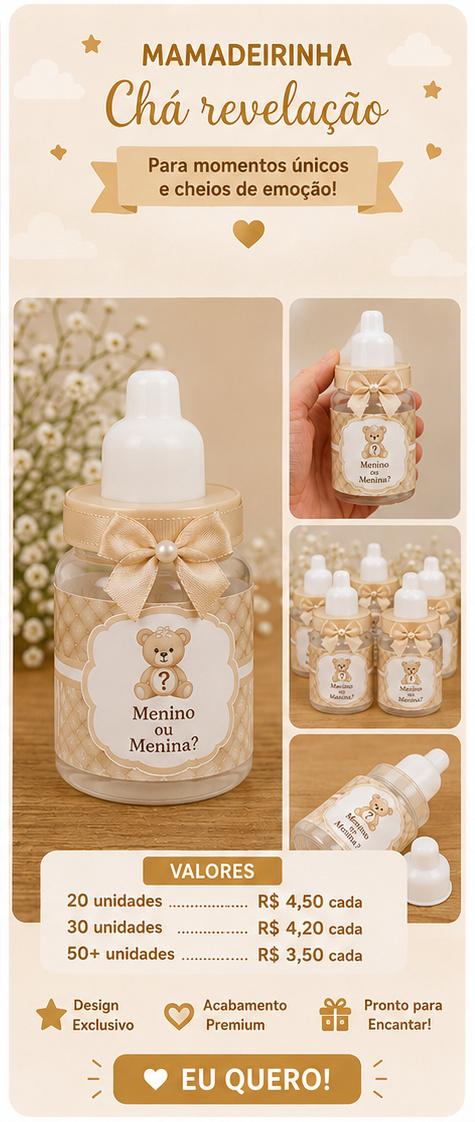 Mamadeira Personalizada Cha Revelaçao - Art_efesta
