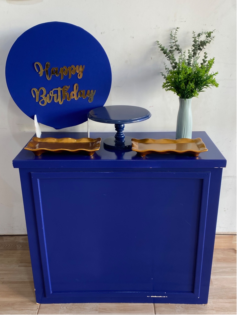 Festa Na Mesa Azul E Dourado - Art_efesta